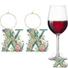 2pcs/set DIY 26 Letters Double Side Diamond Painting Wine Glass Charms Identification Kit