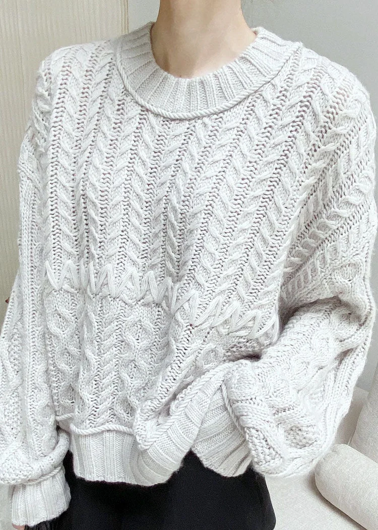 Bohemian Grey Hollow Out Woolen Knit sweaters