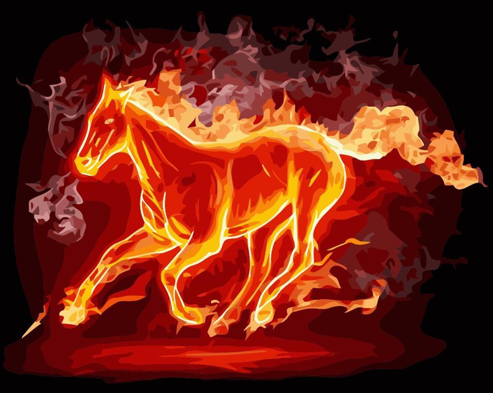 

Horse of fire – Paint By Numbers - 40*50CM, 501 Original