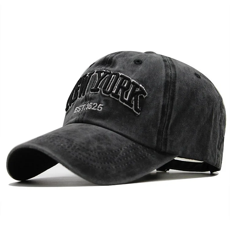 Classic 3D EmbroideryYork Washed Denim Baseball Cap Mens WomensCotton Soft Top Snapback Caps Outdoor Visor Hat