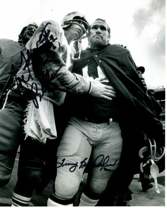 TERRY BRADSHAW and JOE FERGUSON signed autographed NFL STEELERS VS BILLS Photo Poster painting