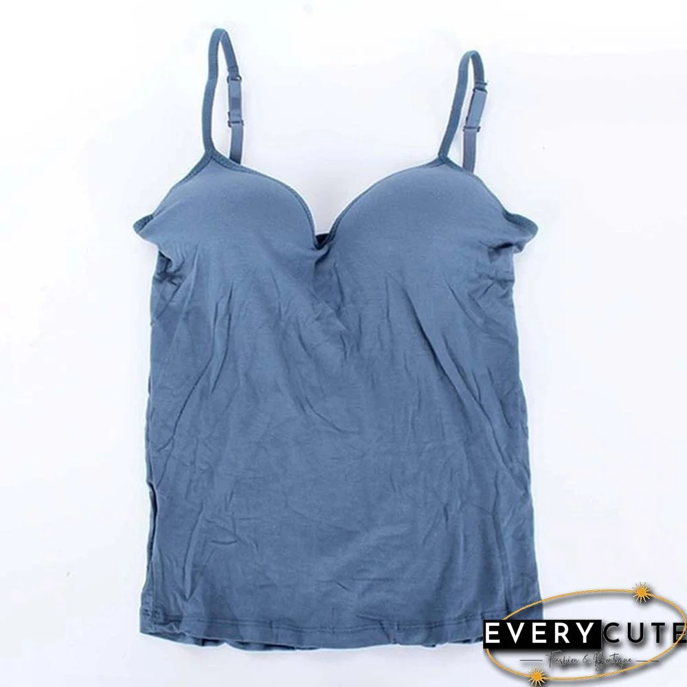 Womens Padded Bra Tops V Neck Camisole Straps Push Up Bra Vest Tank