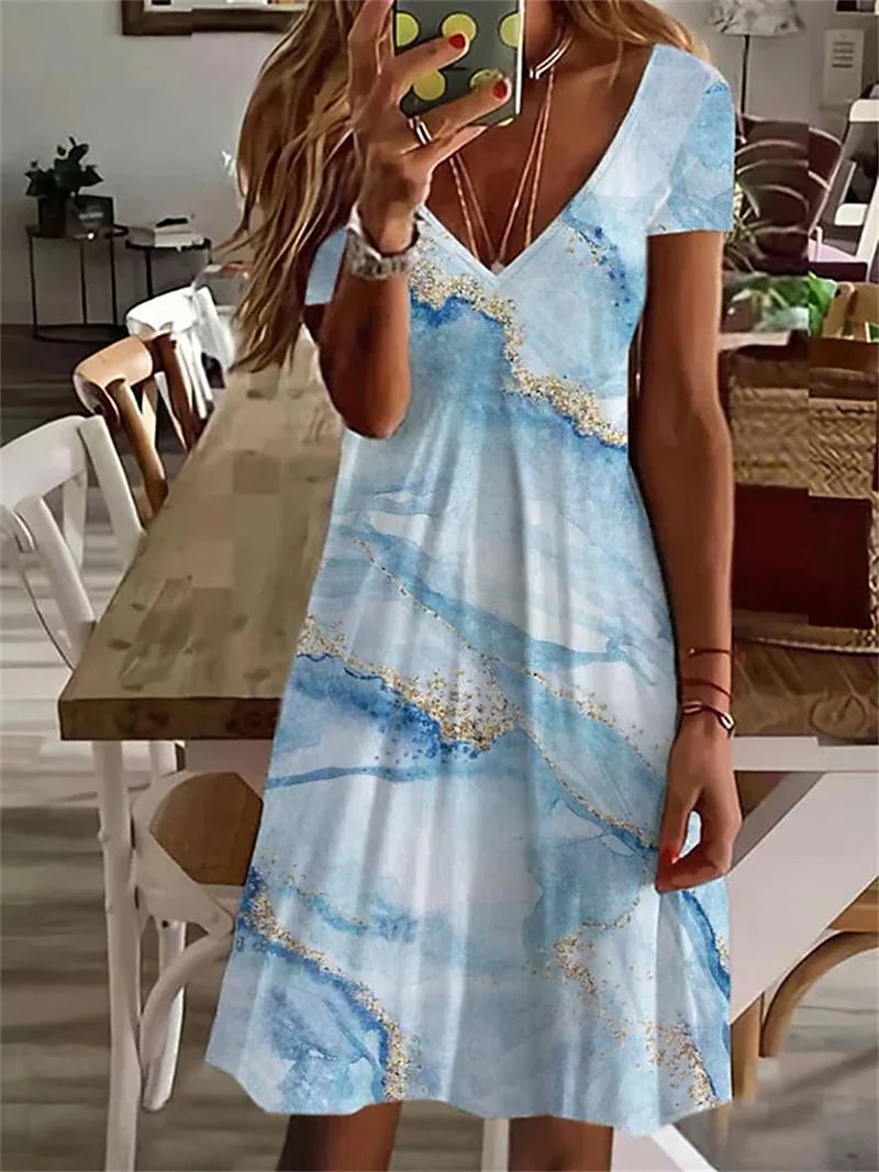 Women's Print V-Neck Dress
