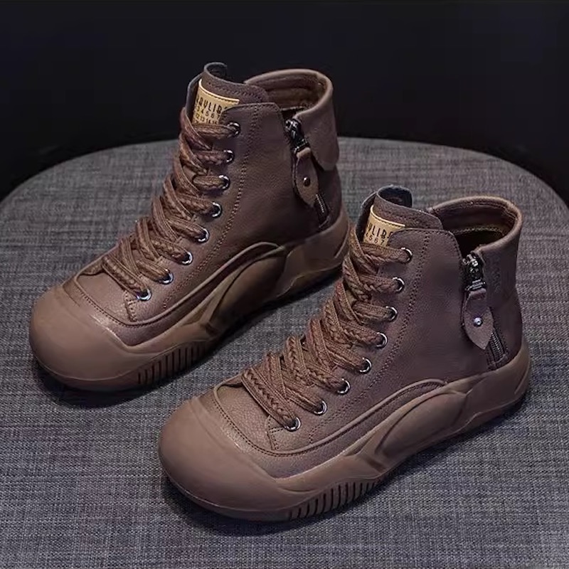 Vintage High-top Cow Leather Ankle Boots DANRRIO.COM DANRRIO