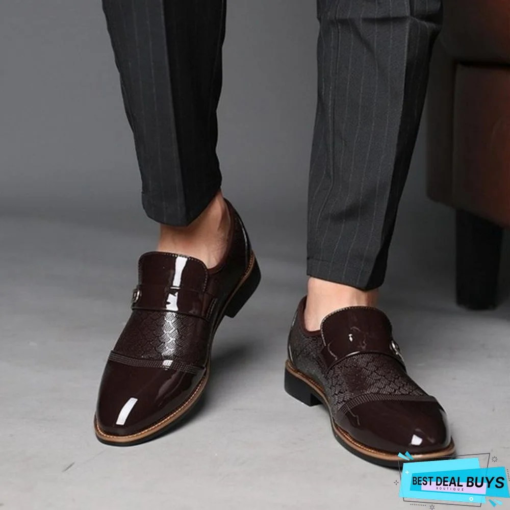 Men Wedding Shoes Patent Leather Oxford Shoes