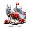 DIY Flower Wolf Acrylic Special Shaped Diamond Painting Desktop Ornament