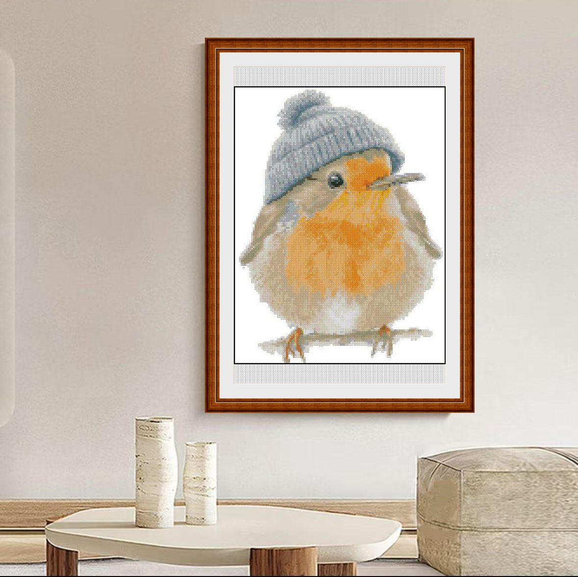 1set DIY Printed Cross Stitch Kit, 【CC2037- bird】aida cross stitch Painting Fairy Cross Stitch