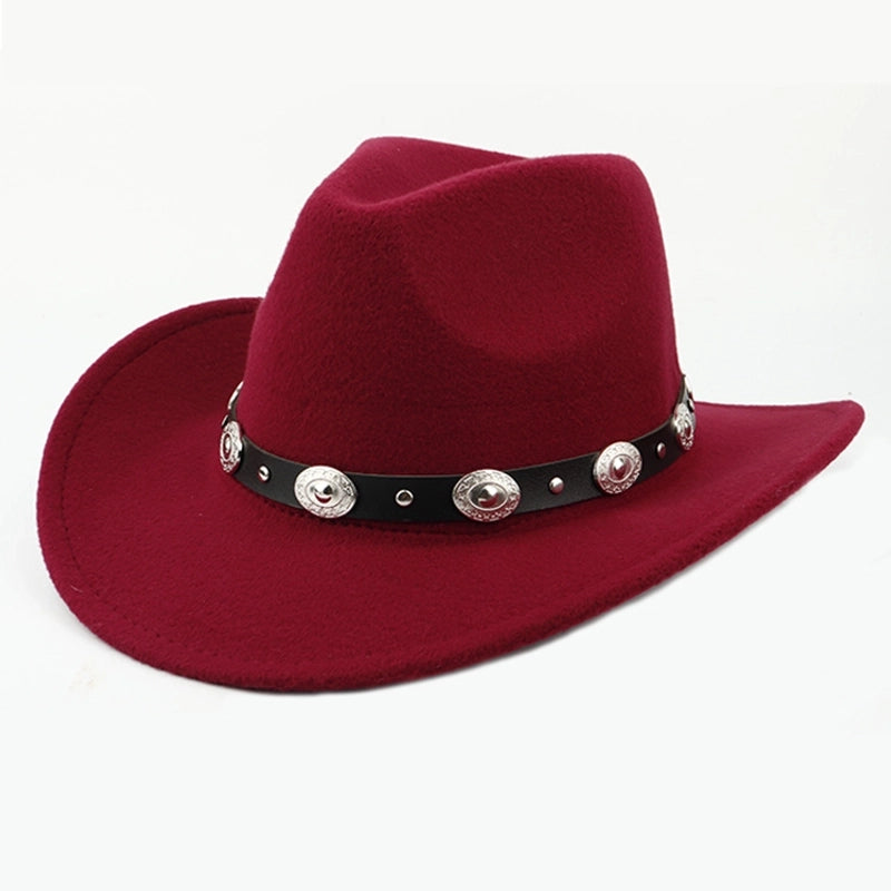 Spring And Summer Style Woolen Cloth Cowboy Hat Men And Women Couples Ethnic Style Roll-up Hat Sunshade Hat Jazz Hat