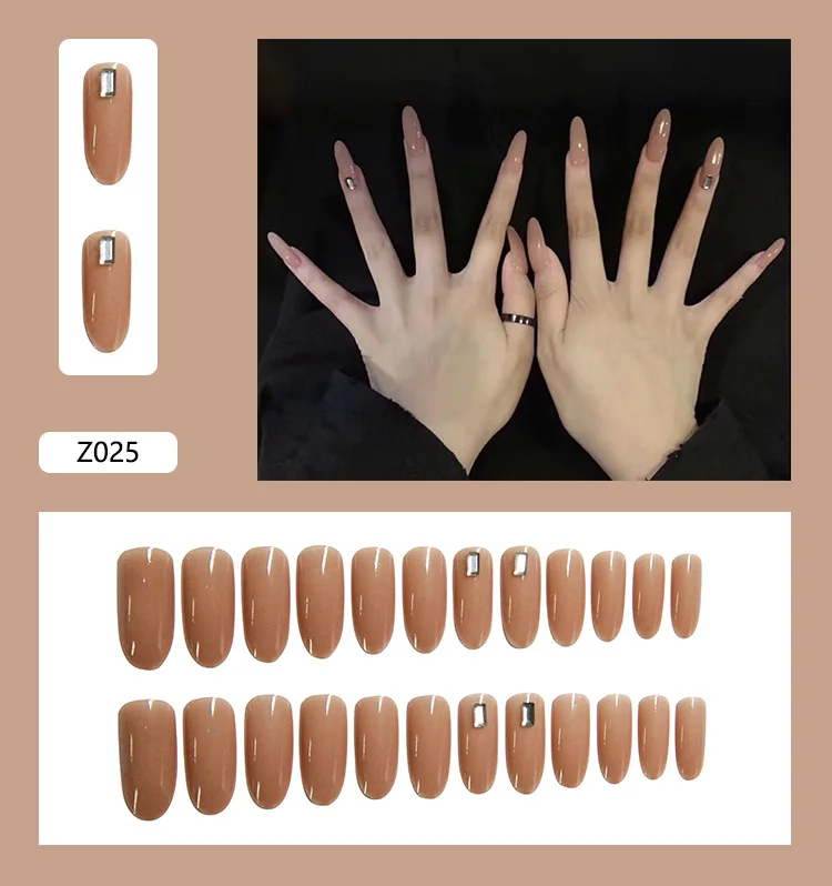 Churchf Churchf Piece Finished Nail Patch Wear Nail Wear Nail Patch Nail Paste Fake Nail Wear Nail Finished 24 Pieces