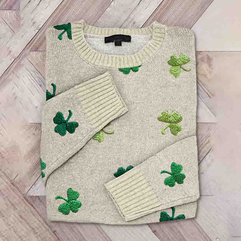 Ireland Art Embroidery Jacquard Knit Women'S Sweater wearshes