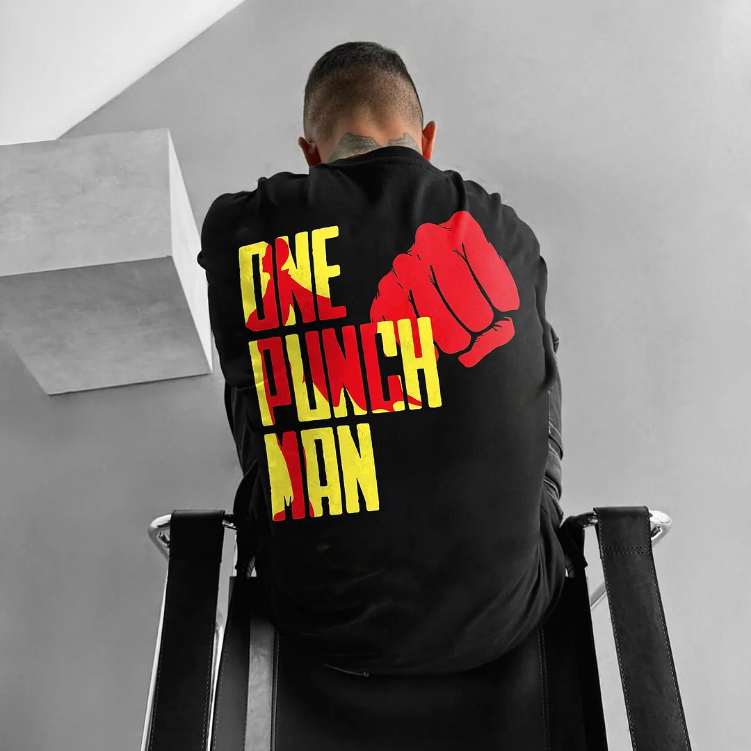 One Punch Man Printed Men's Oversized T-shirts