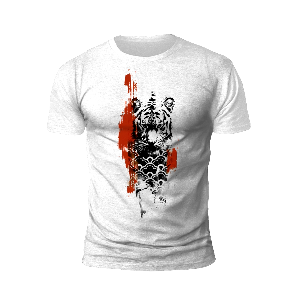 Roaring Tiger: Abstract Art T-Shirt