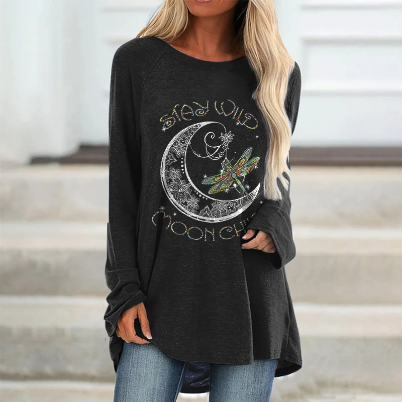 Stay Wild Moonchild Printed Loose T-shirt