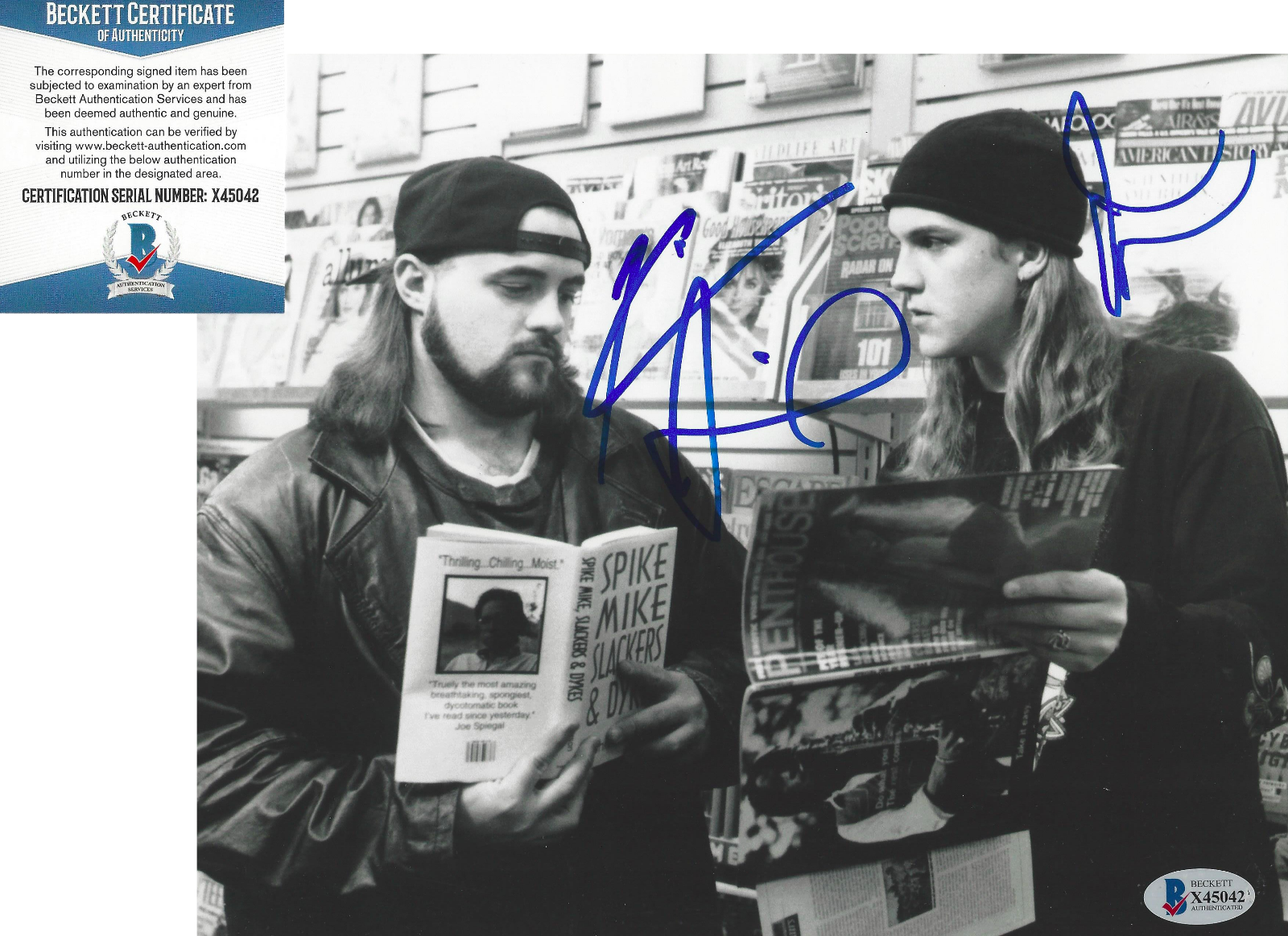 KEVIN SMITH & JASON MEWES SIGNED 'JAY & SILENT BOB' 8x10 Photo Poster painting BECKETT COA BAS