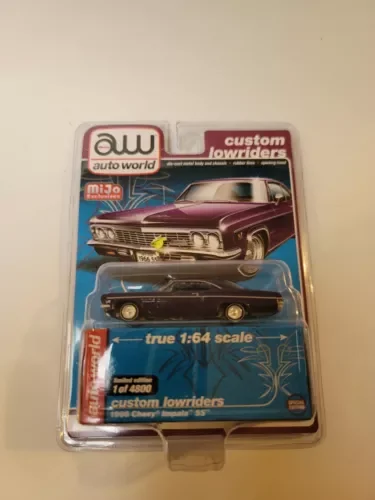 Dronehint Auto World 1/64 1966 Purple Chevy Impala SS Custom Lowriders Model CP7658 Toy