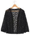 Floral Lace Open Front Cardigan, Versatile 3/4 Sleeve Cardigan For Spring & Fall, Women's Clothing