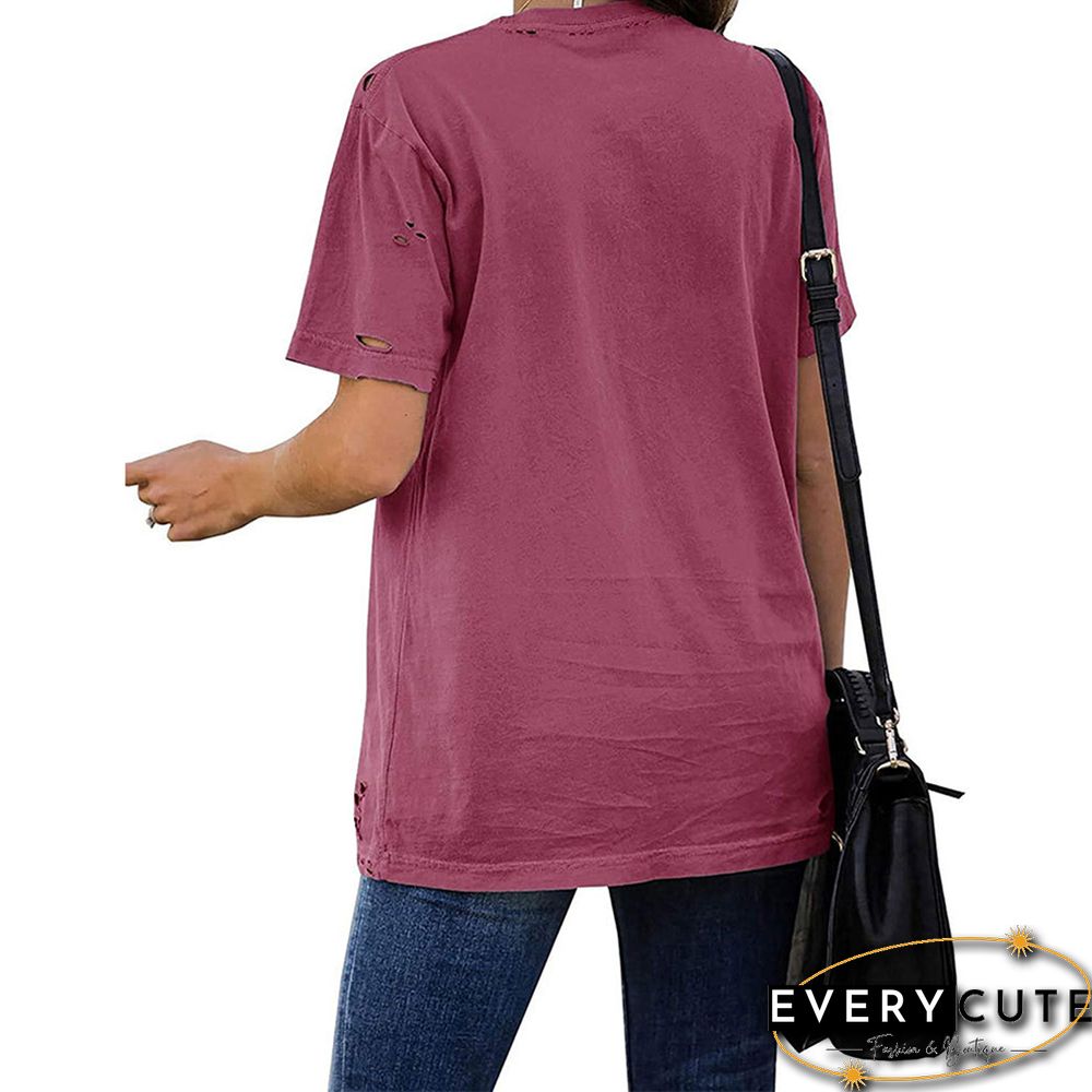 Rosy T Shirt with Leopard Lightning Pattern