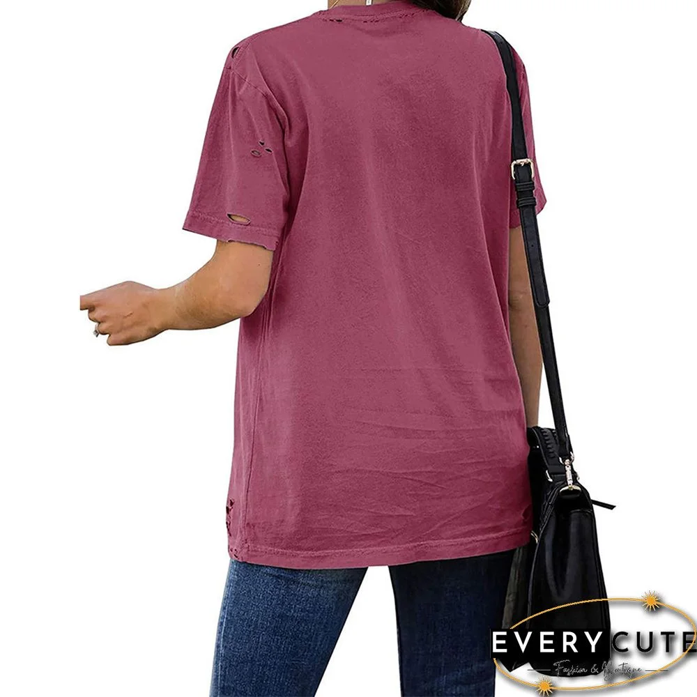 Rosy T Shirt with Leopard Lightning Pattern