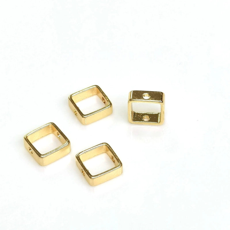50 PCS/Package Diameter 10mm Diameter 8mm Copper Square Bead Ring Beads