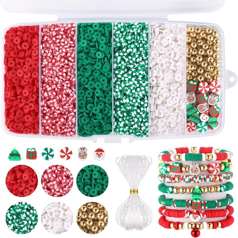 6-color DIY Clay Beads Pink Blue Green Brown Series And Black And White Combination Christmas Rainbow Suit