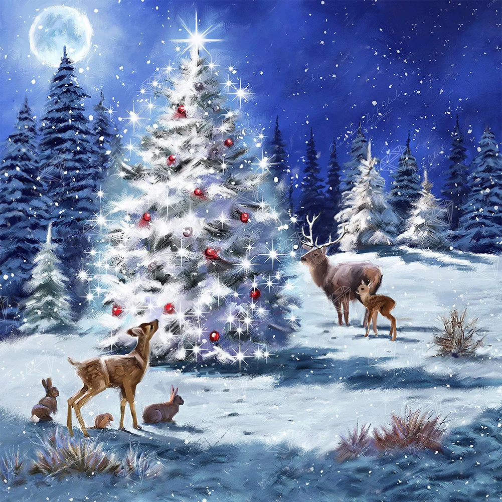 Diamond Painting - Full Square Drill - Christmas Tree(Canvas|45*45cm)