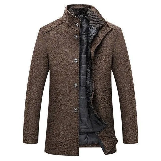 Single Breasted Thick Wool Coat Radinnoo.com