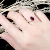  2 CT Natural Garnet Oval Engagement Ring 