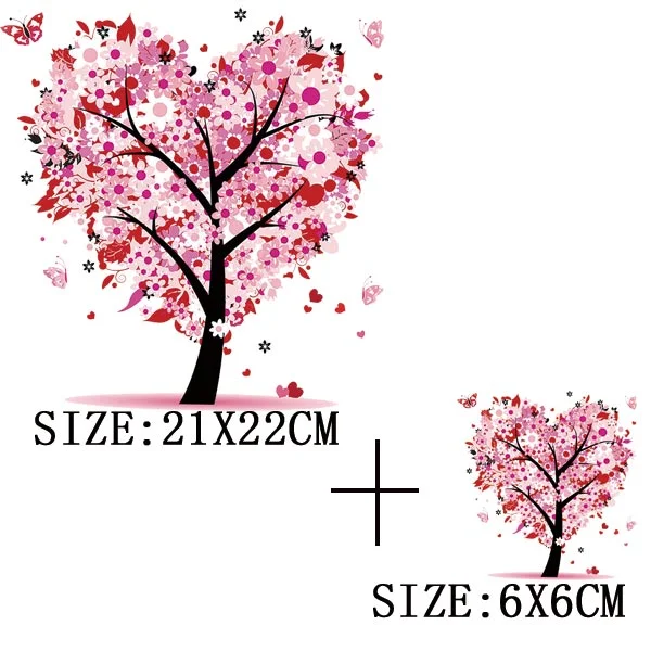 Beautiful Tree Thermal Stickers On T-shirt DIY Washable Iron On Transfer For Clothing Pretty Design On Woman Clothes Patch Decor