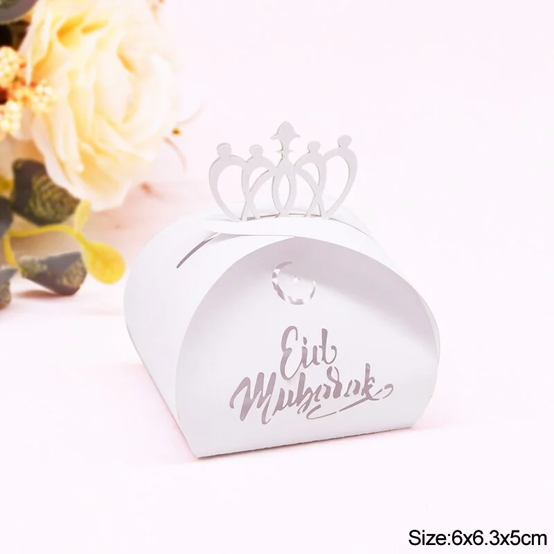 10/20pcs EID Mubarak Chocolate Candy Box Cookie Gift Packaging Boxes Bag Ramadan Kareem Decoration Islamic Muslim Party Supplies