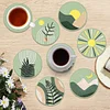 8Pcs Diamond Painting Wooden Artistic Style Coaster Diamond Art Kit w/ Holder No-Slip Decor