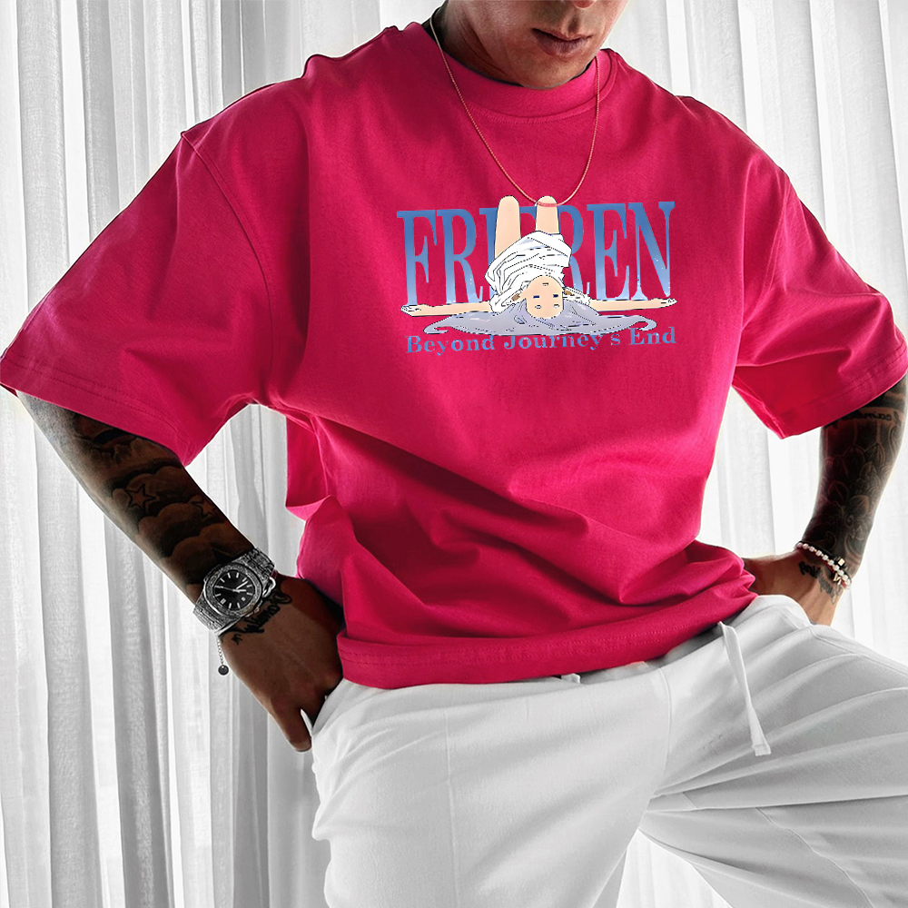 Unisex Healing Anime Simple Print T-Shirt