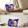 Diamond Painting PU Moon Wolf Tissue Box Tissue Holder