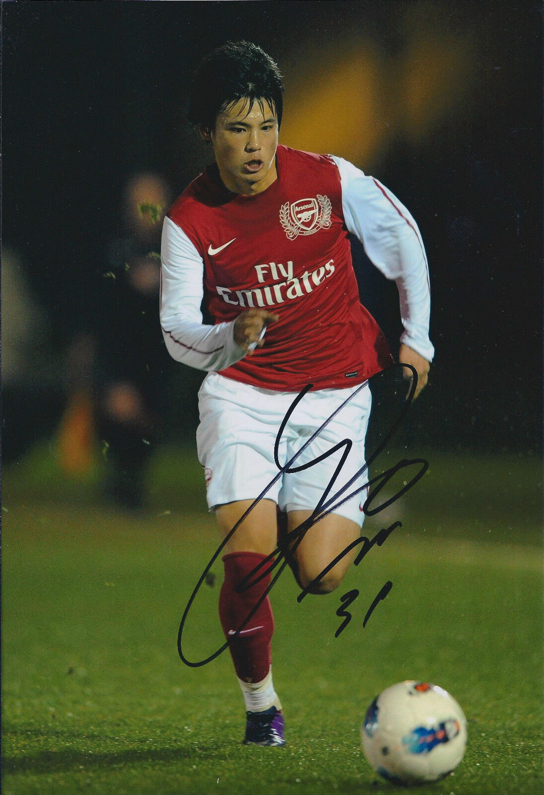 Ryo MIYAICHI SIGNED Autograph 12x8 Arsenal Photo Poster painting AFTAL COA Japanese Footballer