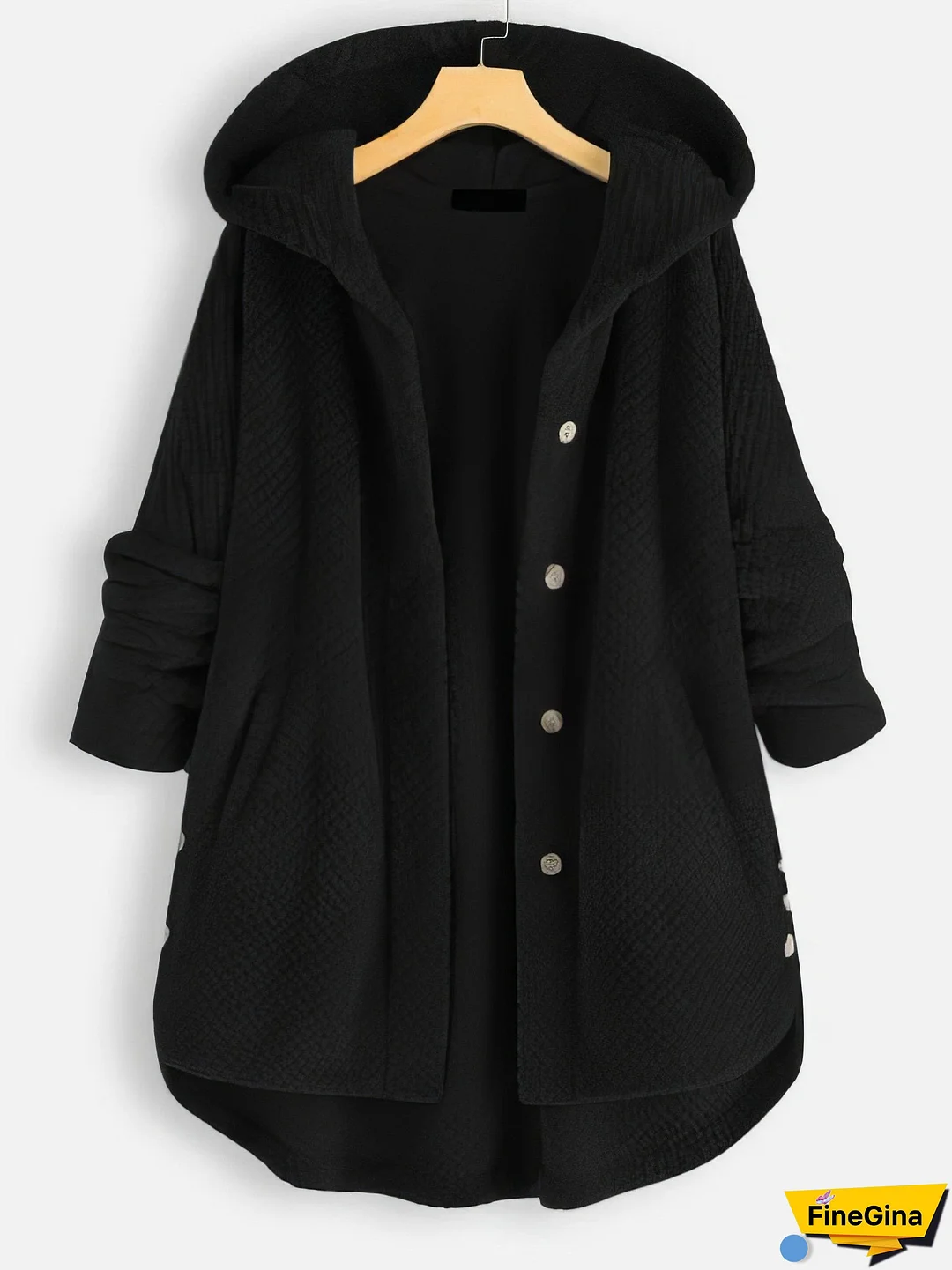 Hooded Double-faced Fleece Sweater Mid-length Jacket