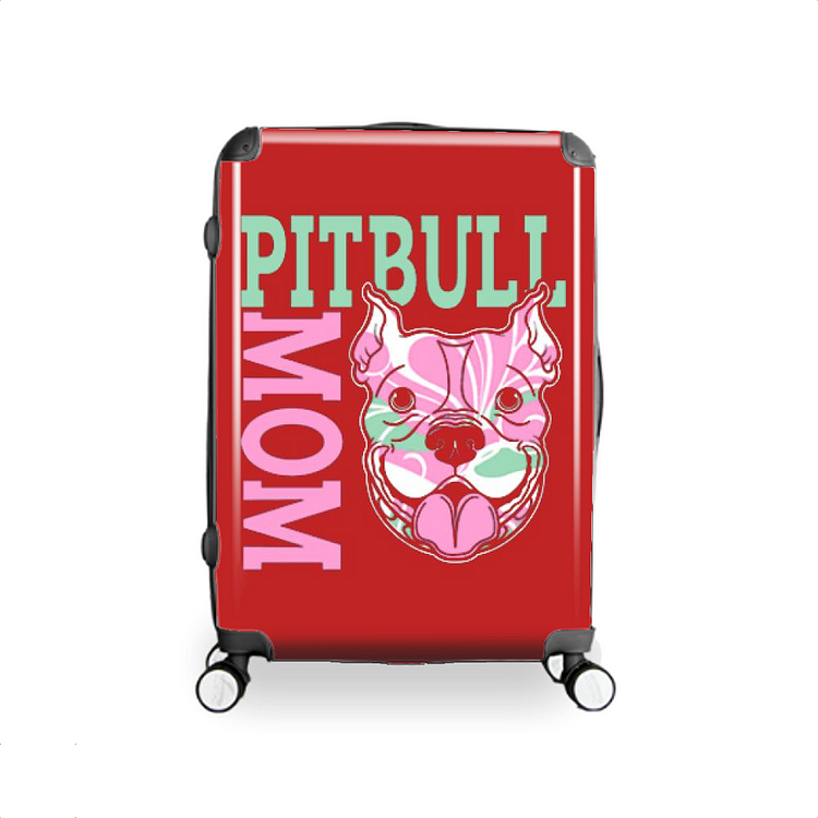 Pink Pit Bull Mom, Pitbull Hardside Luggage