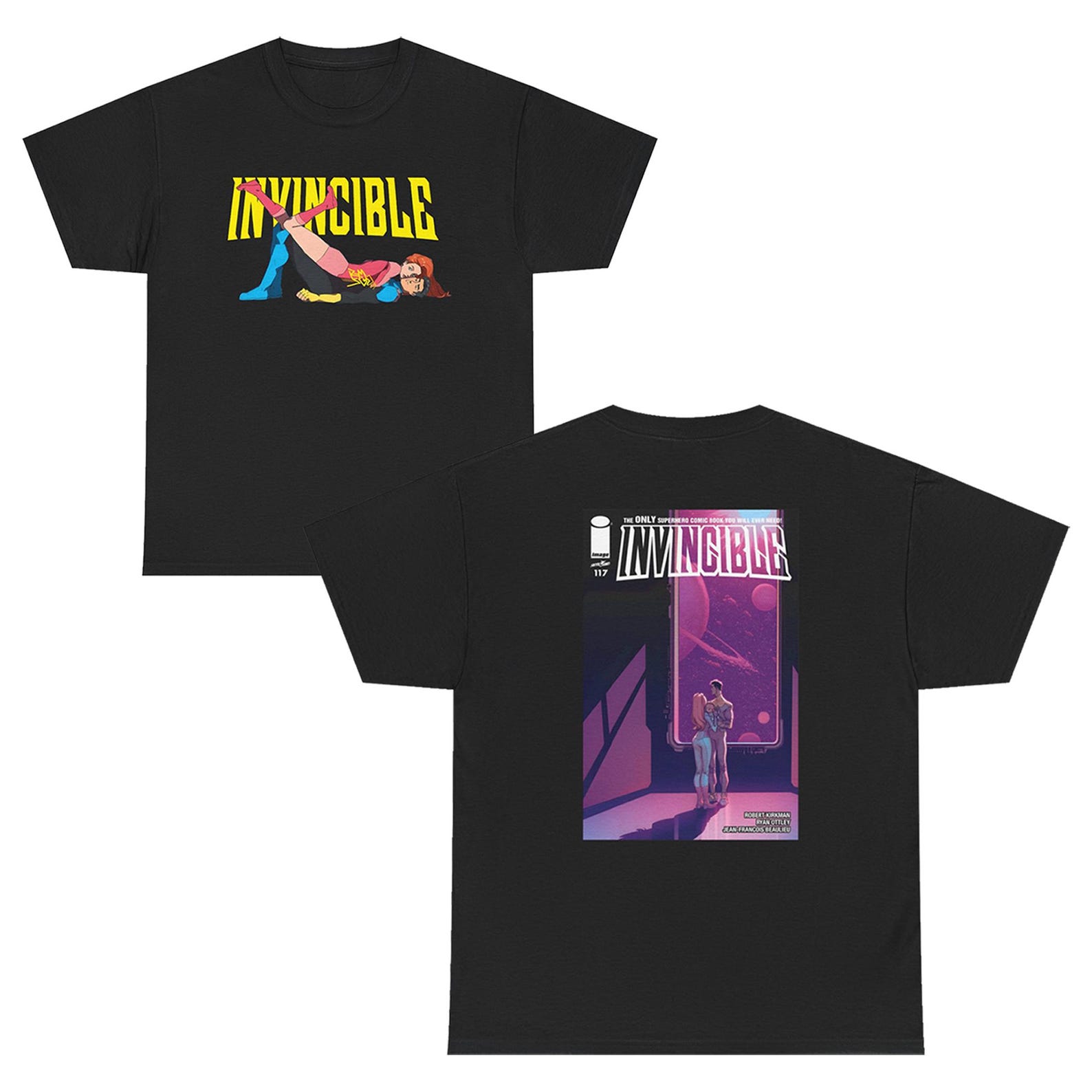 Loveyoufancy Invincible Superhero Shirt, Double Sided Unisex T-shirt