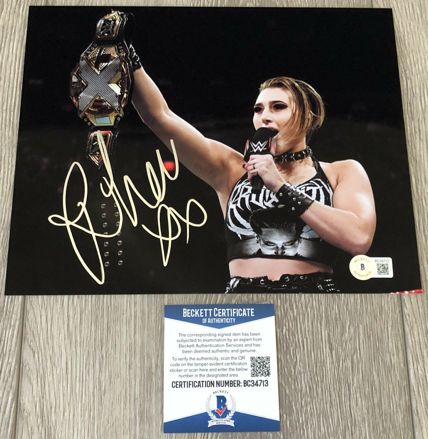 RHEA RIPLEY SIGNED AUTOGRAPH WWE RAW NXT 8x10 Photo Poster painting A w/PROOF & BECKETT BAS COA