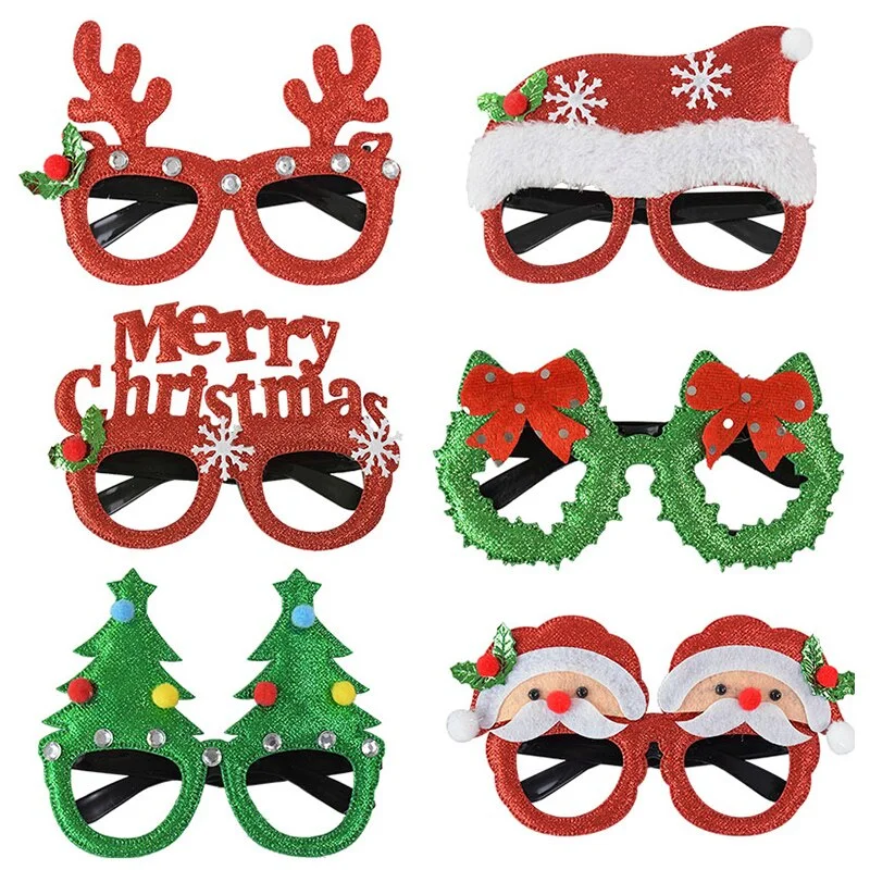 2022 Merry Christmas Glasses Santa Claus Snowman Christmas Decorations For Home Xmas Natal Navidad Decor New Year Kids Gifts