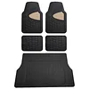 FH Group Premium Liners Tall Channel Trimmable All Weather Rubber Full Set Car Floor Mats (Beige) w. Trimmable All-Season Cargo Liner (Black) - Universal Fit for Cars Trucks and SUVs