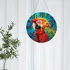 (US Local)DIY Parrot 5D Diamond Hanging Clock Art Craft for Living Room Decoration