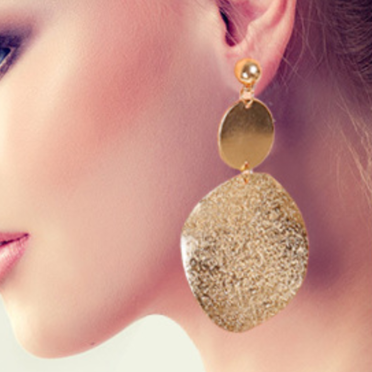 Vintage Exaggerated Geometric Frosted Piece Earrings
