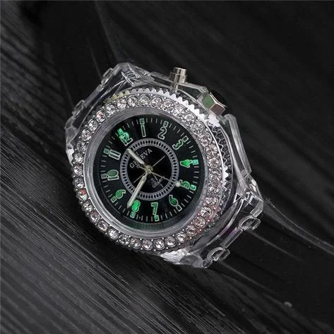 school boy girl watches electronic colorful led lightup