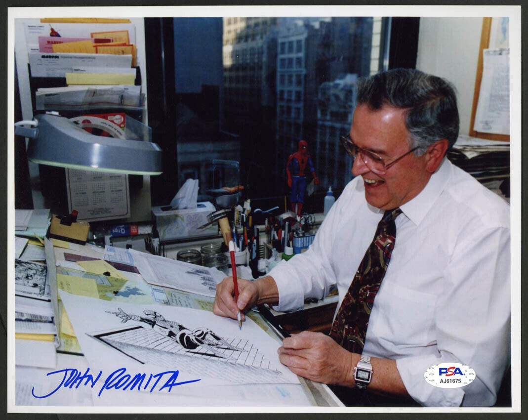 John Romita Sr. SIGNED 8x10 Photo Poster painting Amazing Spider Man Artist PSA/DNA AUTOGRAPHED