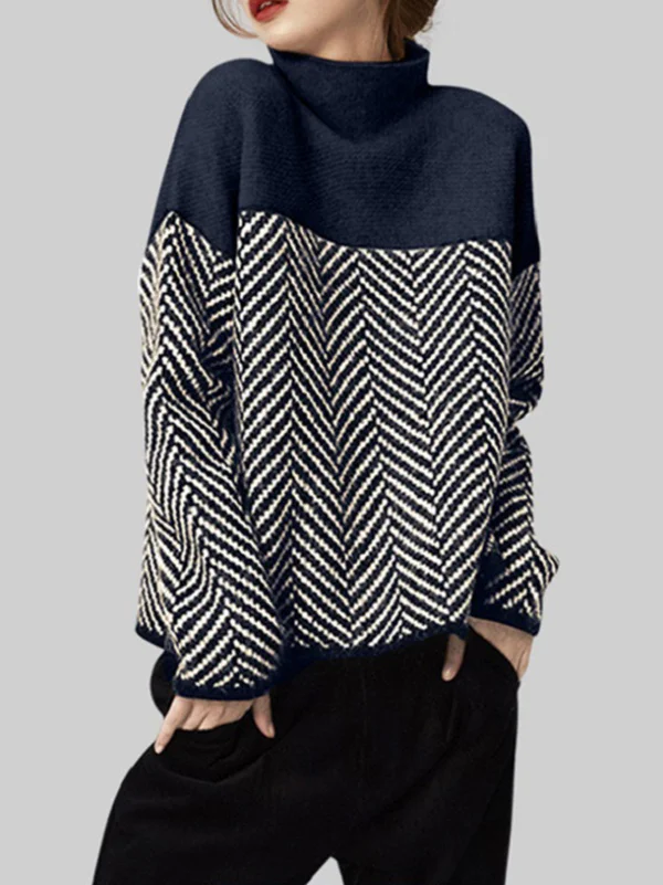 Casual Loose High-Neck Sweater Tops