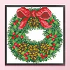 Xmas Wreath - 9CT Partial Beaded Cross Stitch Kit(21x21cm)
