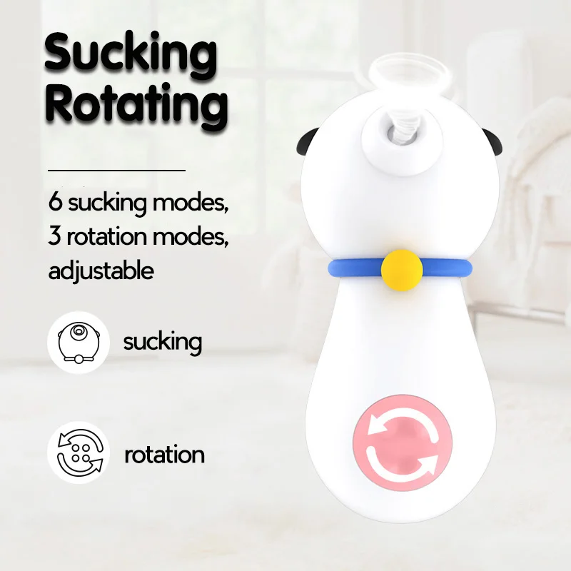 Little Cow Sucking Massage Stick Female Masturbator - Rose Toy