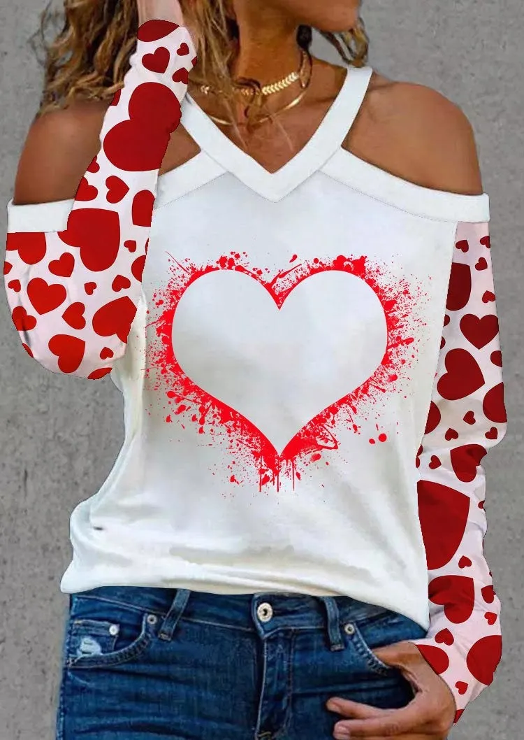 Red Chenked And Heart Printed Shirt