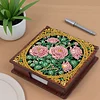 Wooden DIY Rose Diamond Painting Kit Note Box with 160 Papers for Office Desk