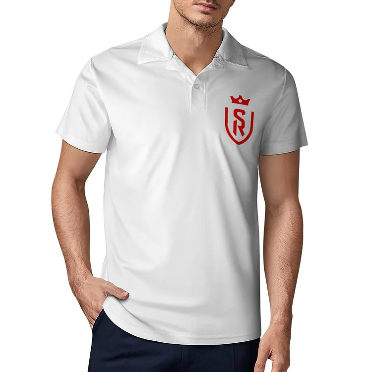 Stade De Reims Polo De Golf À Séchage Rapide Coupe Homme Blanc