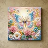 Framed Diamond Painting - Special Shaped - Butterfly and Flowers (25x25cm)